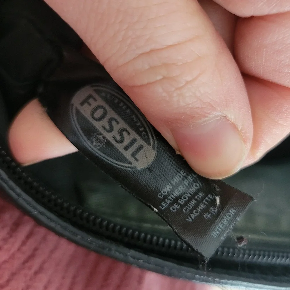 Vintage Fossil Leather Crossbody Bag and Matching Wallet Black - Picture 10 of 16